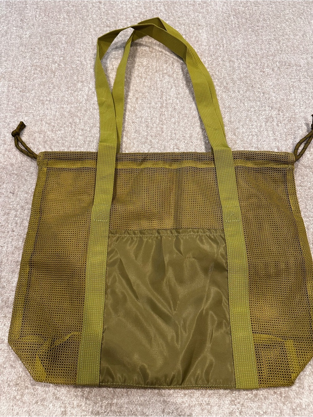 Uniqlo Olive Green Mesh Tote Bag
